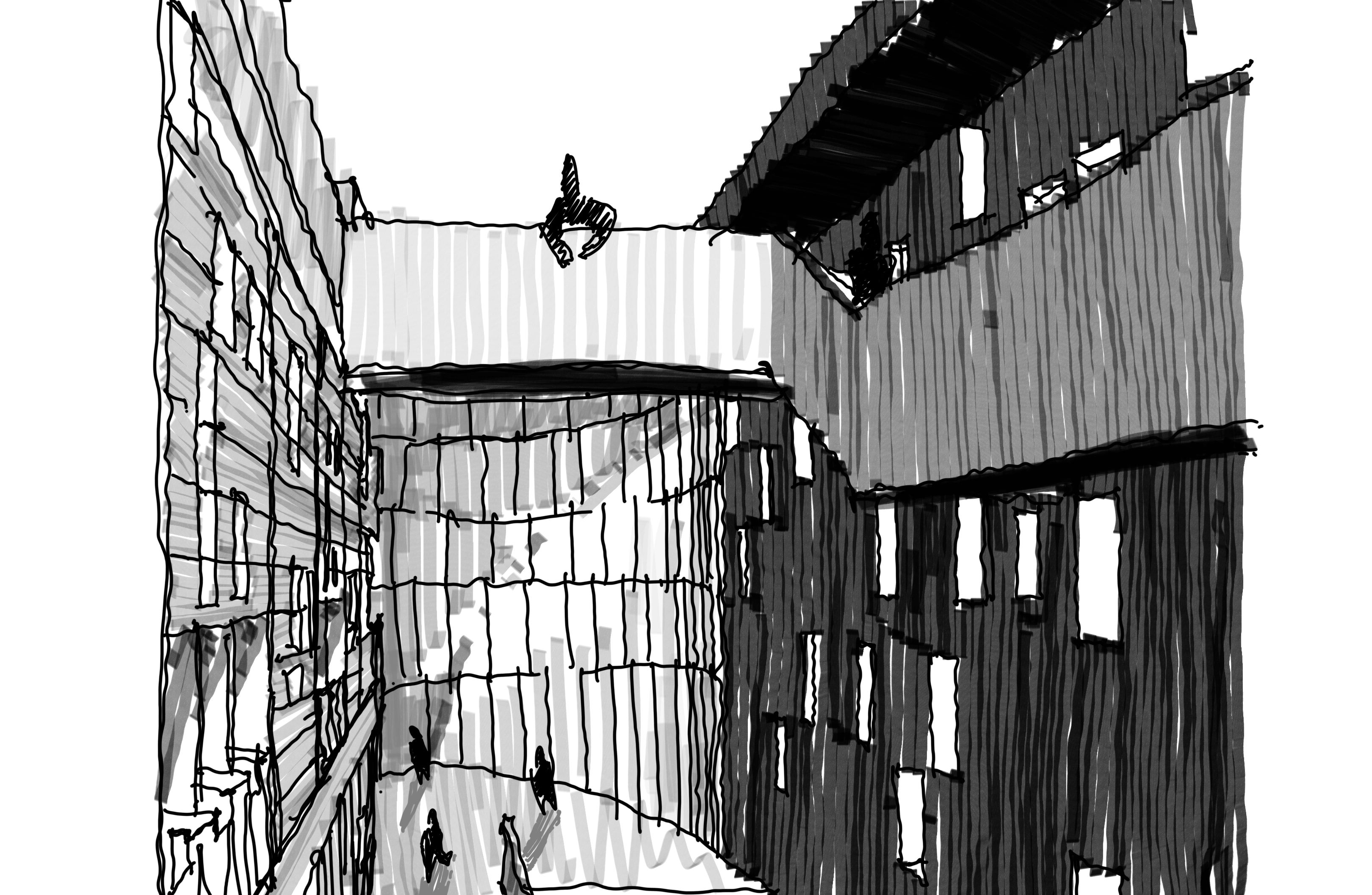 Recorrido peatonal — figuras y permanencia